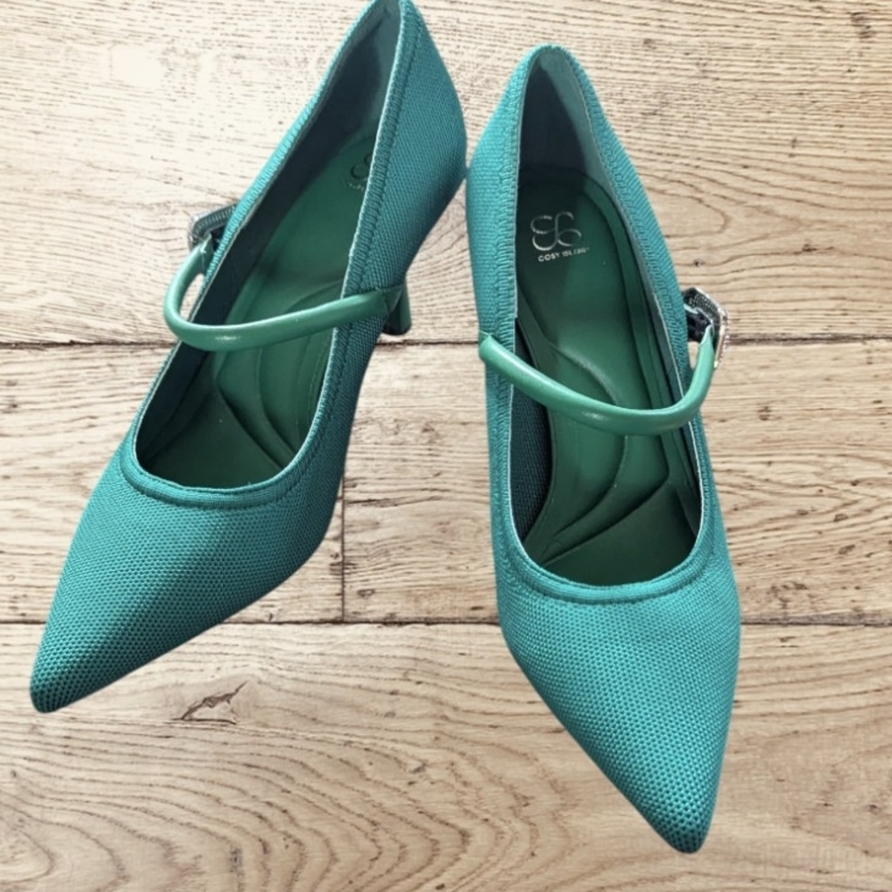 Elegant Teal Pointed Toe Heels